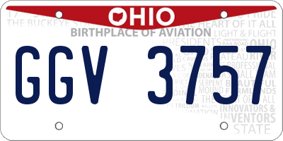 OH license plate GGV3757