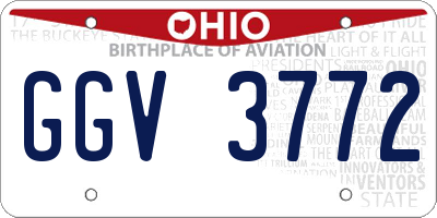 OH license plate GGV3772