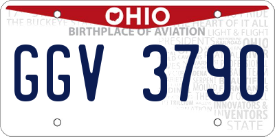 OH license plate GGV3790