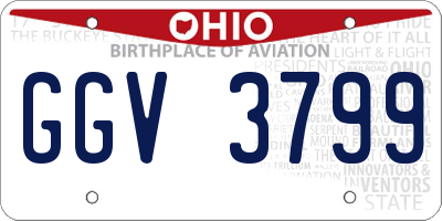OH license plate GGV3799