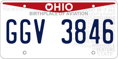 OH license plate GGV3846