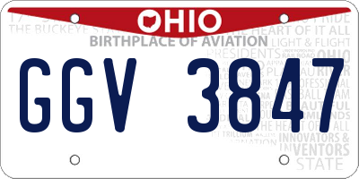 OH license plate GGV3847