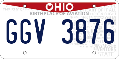 OH license plate GGV3876