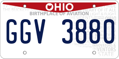 OH license plate GGV3880