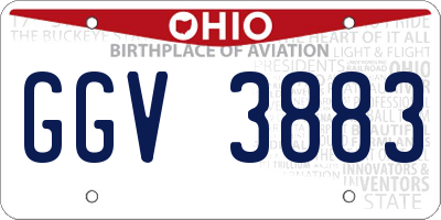 OH license plate GGV3883