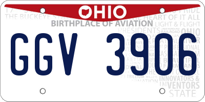 OH license plate GGV3906