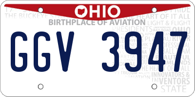 OH license plate GGV3947