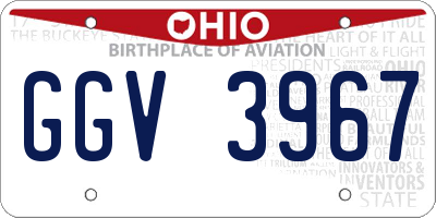 OH license plate GGV3967