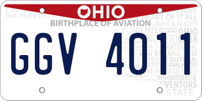 OH license plate GGV4011