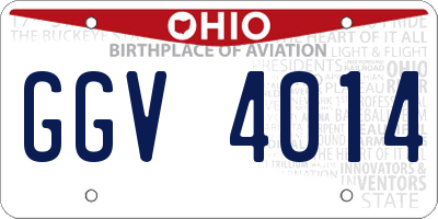OH license plate GGV4014