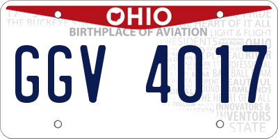OH license plate GGV4017