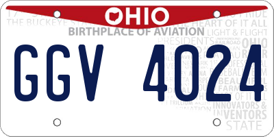 OH license plate GGV4024