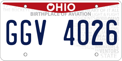 OH license plate GGV4026