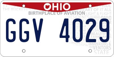 OH license plate GGV4029