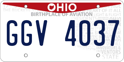 OH license plate GGV4037