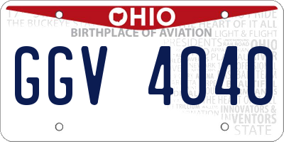 OH license plate GGV4040