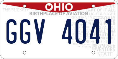 OH license plate GGV4041
