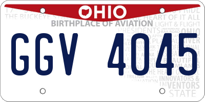 OH license plate GGV4045