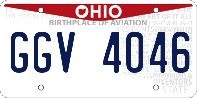 OH license plate GGV4046