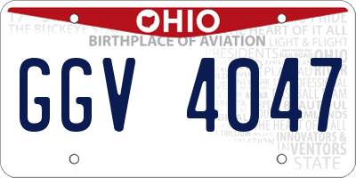 OH license plate GGV4047