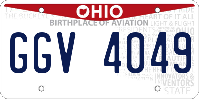 OH license plate GGV4049