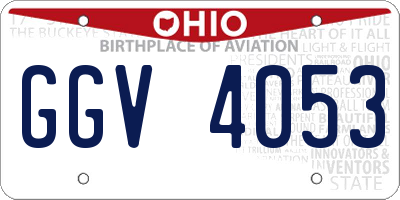 OH license plate GGV4053