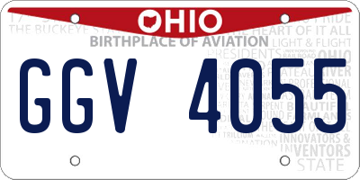 OH license plate GGV4055