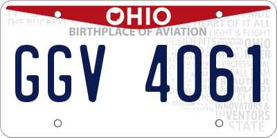 OH license plate GGV4061