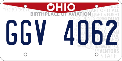 OH license plate GGV4062
