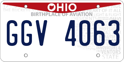 OH license plate GGV4063