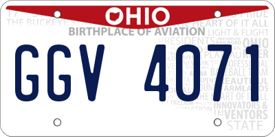 OH license plate GGV4071