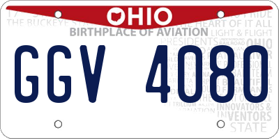 OH license plate GGV4080