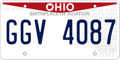 OH license plate GGV4087