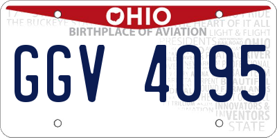 OH license plate GGV4095
