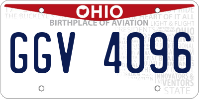 OH license plate GGV4096