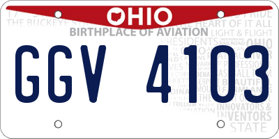 OH license plate GGV4103
