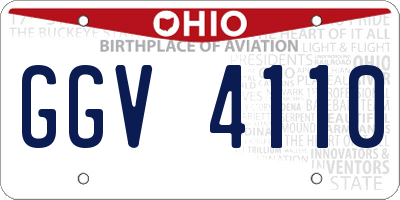 OH license plate GGV4110