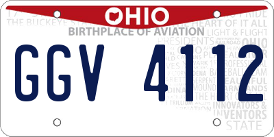 OH license plate GGV4112