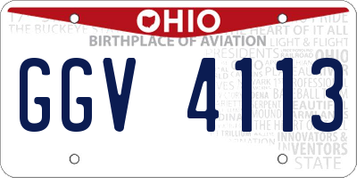 OH license plate GGV4113