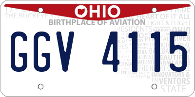 OH license plate GGV4115