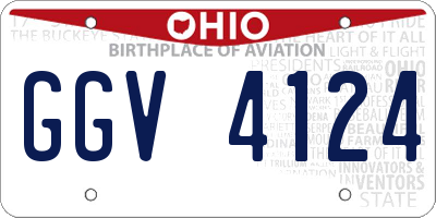 OH license plate GGV4124