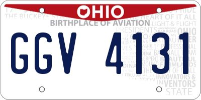 OH license plate GGV4131