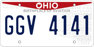 OH license plate GGV4141