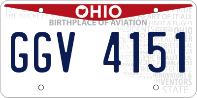 OH license plate GGV4151