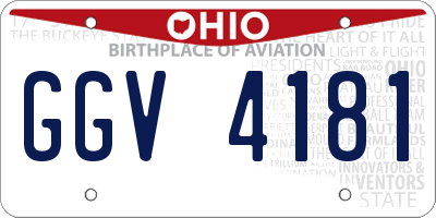 OH license plate GGV4181