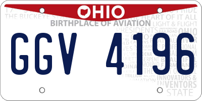 OH license plate GGV4196