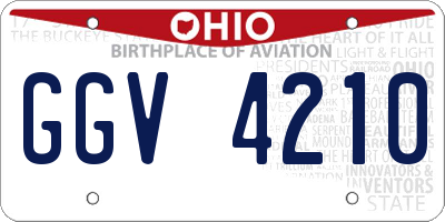 OH license plate GGV4210