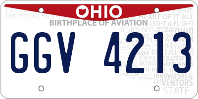 OH license plate GGV4213