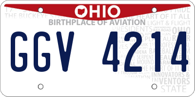OH license plate GGV4214