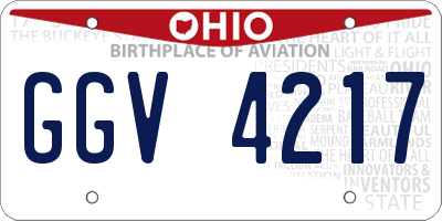 OH license plate GGV4217